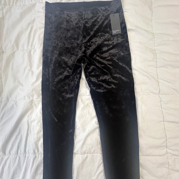 Free Press Classic Black Velvet Leggings - Picture 1 of 6